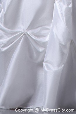 Spaghetti Straps Beaded Taffeta A-line with Pick-ups Wedding Dress