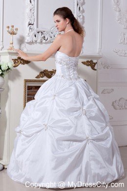 Ball Gown Halter Floor-length Wedding Gown Taffeta with Embroidery