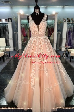 Glorious Sleeveless Zipper Floor Length Lace Dress for Prom
