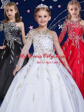 Floor Length Zipper Custom Made Black for Quinceanera and Wedding Party with Beading and Ruffles