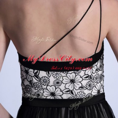 Sweet Chiffon Sleeveless Floor Length Prom Dresses and Appliques