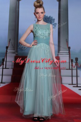 Sexy Sleeveless Beading and Appliques and Ruching Side Zipper Prom Dresses