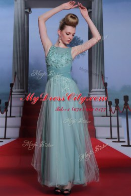 Sexy Sleeveless Beading and Appliques and Ruching Side Zipper Prom Dresses