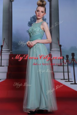 Sexy Sleeveless Beading and Appliques and Ruching Side Zipper Prom Dresses