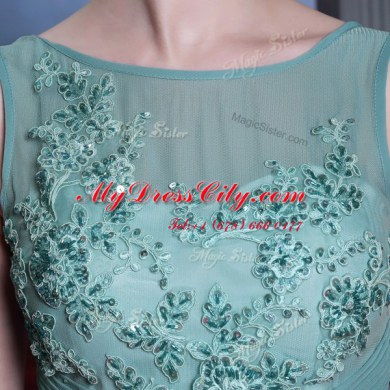 Sexy Sleeveless Beading and Appliques and Ruching Side Zipper Prom Dresses