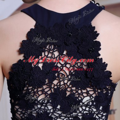 Scoop Black Sleeveless Floor Length Beading and Lace Lace Up Prom Evening Gown