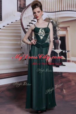 Glorious Chiffon Sleeveless Floor Length Dress for Prom and Embroidery