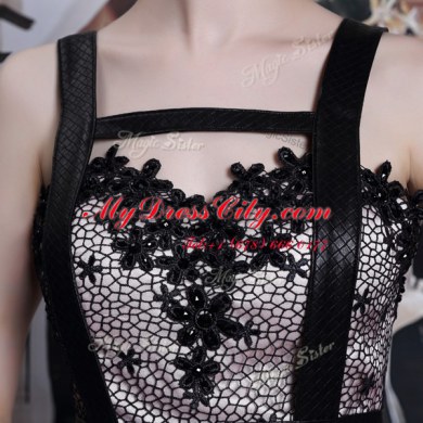 Ideal Floor Length Black Prom Dress Straps Sleeveless Criss Cross