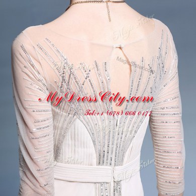 Short Sleeves Beading and Pleated Zipper