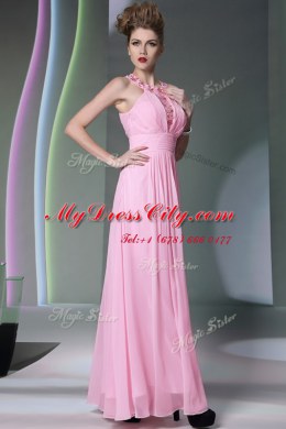 Designer Halter Top Sleeveless Chiffon Beading Side Zipper