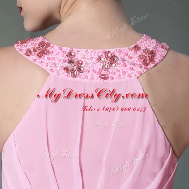 Designer Halter Top Sleeveless Chiffon Beading Side Zipper