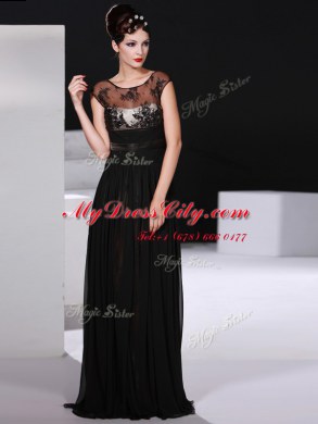 Charming Scoop Chiffon Sleeveless Floor Length and Appliques