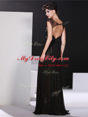 Charming Scoop Chiffon Sleeveless Floor Length and Appliques