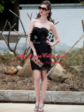 Black Sleeveless Chiffon Backless Homecoming Dress for Prom and Party