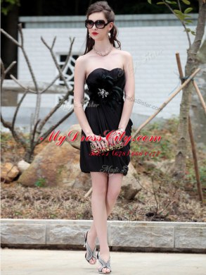 Black Sleeveless Chiffon Backless Homecoming Dress for Prom and Party