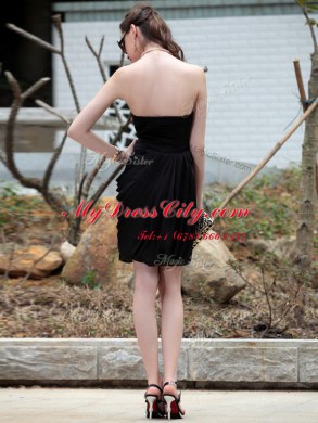 Black Sleeveless Chiffon Backless Homecoming Dress for Prom and Party