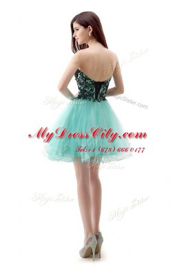 Sweetheart Sleeveless Tulle Dress for Prom Lace Zipper