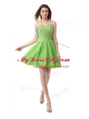 Sweet A-line Prom Dress Sweetheart Organza Sleeveless Knee Length Zipper