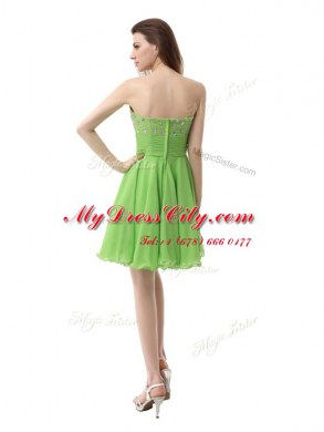 Sweet A-line Prom Dress Sweetheart Organza Sleeveless Knee Length Zipper