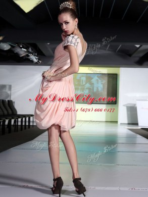 Decent V-neck Sleeveless Chiffon Party Dresses Beading Zipper