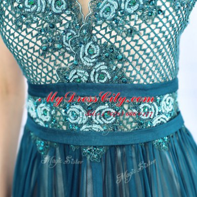 Artistic Scoop Sleeveless Lace Zipper Evening Dress