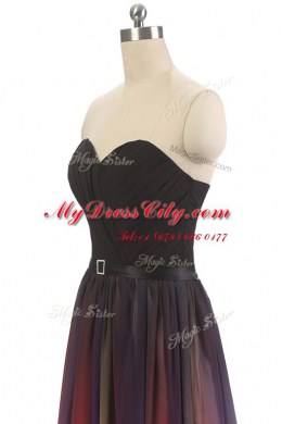 Multi-color Chiffon Lace Up Sweetheart Sleeveless Floor Length Belt