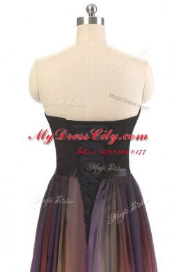 Multi-color Chiffon Lace Up Sweetheart Sleeveless Floor Length Belt