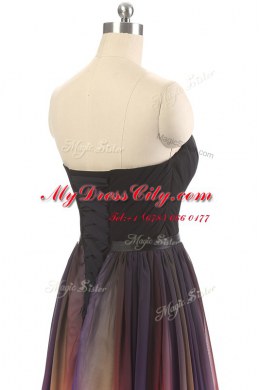 Multi-color Chiffon Lace Up Sweetheart Sleeveless Floor Length Belt
