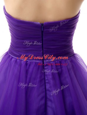 Sumptuous Purple Sweetheart Neckline Beading Evening Dress Sleeveless Zipper