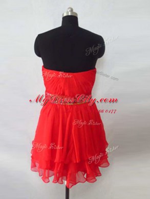 Romantic Red Sweetheart Neckline Beading Club Wear Sleeveless Zipper