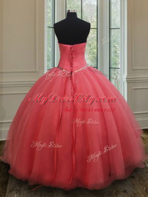 New Style Floor Length Ball Gowns Sleeveless Pink Ball Gown Prom Dress Lace Up