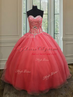 New Style Floor Length Ball Gowns Sleeveless Pink Ball Gown Prom Dress Lace Up