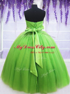 Sleeveless Lace Up Floor Length Beading and Ruching Sweet 16 Dresses