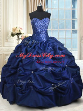 Sleeveless Lace Up Floor Length Appliques and Pick Ups Sweet 16 Dress