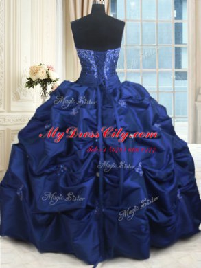 Sleeveless Lace Up Floor Length Appliques and Pick Ups Sweet 16 Dress