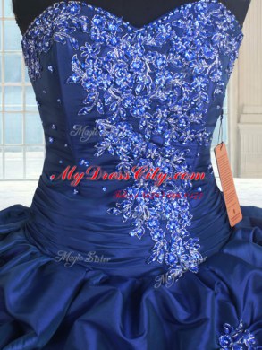 Sleeveless Lace Up Floor Length Appliques and Pick Ups Sweet 16 Dress