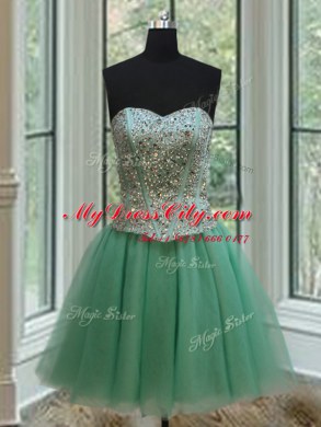 Three Piece Apple Green Sweetheart Lace Up Beading Sweet 16 Dresses Sleeveless