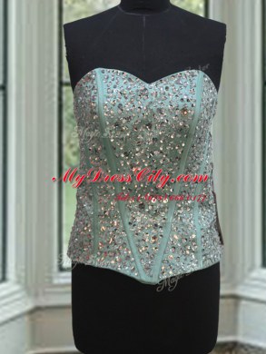 Three Piece Apple Green Sweetheart Lace Up Beading Sweet 16 Dresses Sleeveless