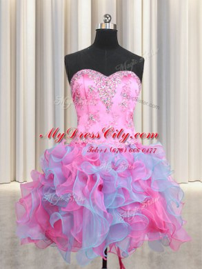 Discount Three Piece Floor Length Multi-color Quinceanera Dress Sweetheart Sleeveless Lace Up