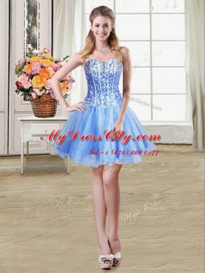 Sexy Four Piece Sequins Multi-color Sleeveless Organza Lace Up Vestidos de Quinceanera for Military Ball and Sweet 16 and Quinceanera