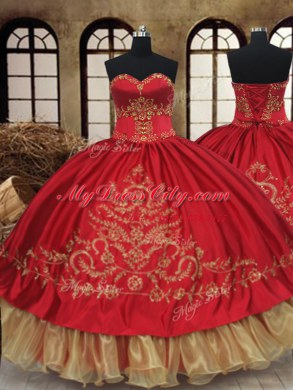 Elegant Wine Red Quinceanera Dresses Military Ball and Sweet 16 and Quinceanera and For with Beading and Embroidery Sweetheart Sleeveless Lace Up
