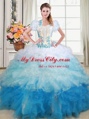 With Train Multi-color Ball Gown Prom Dress Sweetheart Sleeveless Brush Train Lace Up