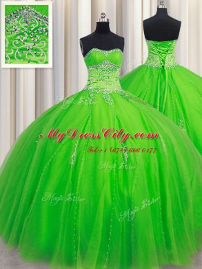 Pretty Floor Length Ball Gowns Sleeveless Quinceanera Gown Lace Up