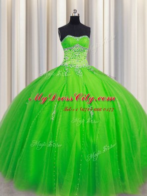 Pretty Floor Length Ball Gowns Sleeveless Quinceanera Gown Lace Up