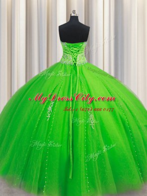 Pretty Floor Length Ball Gowns Sleeveless Quinceanera Gown Lace Up