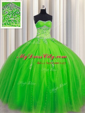Pretty Floor Length Ball Gowns Sleeveless Quinceanera Gown Lace Up
