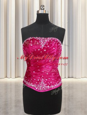 Four Piece Burgundy Sleeveless Beading and Ruffles Floor Length Sweet 16 Quinceanera Dress