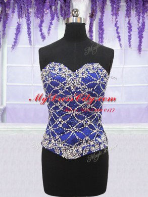 Fitting Three Piece Royal Blue Vestidos de Quinceanera Military Ball and Sweet 16 and Quinceanera and For with Beading Sweetheart Sleeveless Lace Up