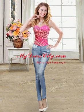 Four Piece Sleeveless Lace Up Floor Length Beading and Ruffles Quinceanera Dresses