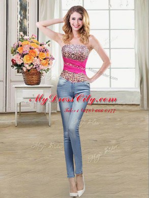 Three Piece Multi-color Ball Gowns Organza Strapless Sleeveless Beading and Ruffles and Ruffled Layers and Sequins Floor Length Lace Up 15th Birthday Dress